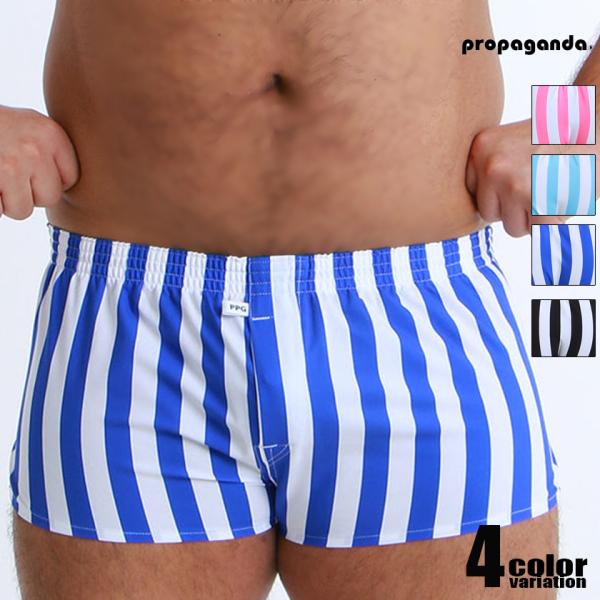 【propaganda/プロパガンダ】ワイドストライプ ストレッチ ショートトランクス 男性下着 メ...