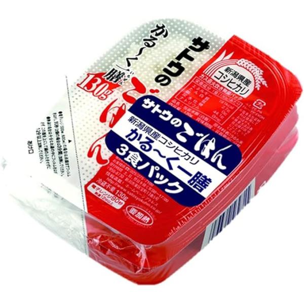 サトウ食品 サトウのごはん 新潟産コシヒカリ かる〜く一膳 130g 3食パック×4袋 12食セット