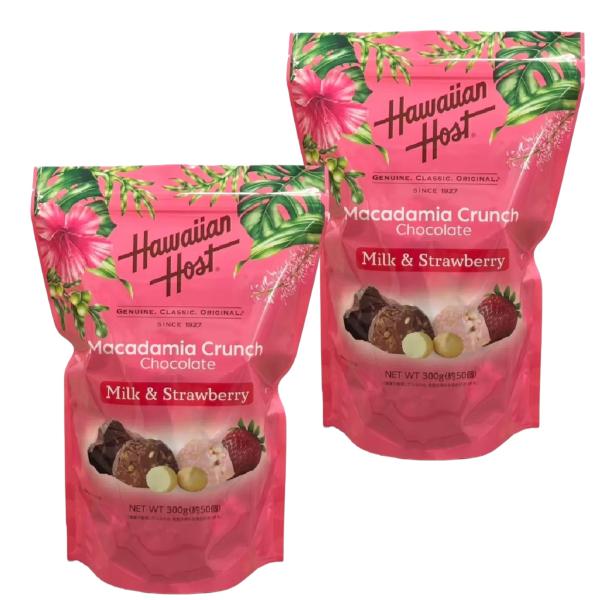 ハワイアンホースト マカダミアクランチ チョコ&amp;ストロベリー 300g ×2袋セット