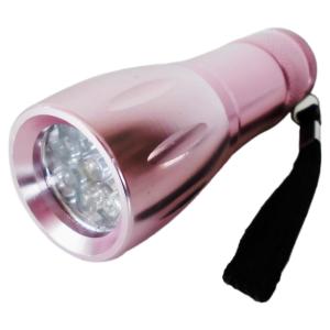 UVレジン 樹脂硬化用 ジェルネイル ペン型 UVライト ストラップ付 ・9灯LED ピンク