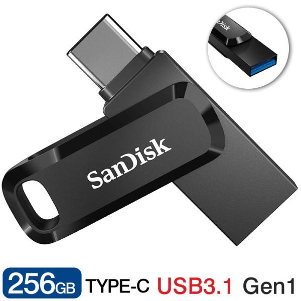 USBメモリー256GB SanDiskサンディスク USB3.1 Gen1-A/Type-C 両コ...