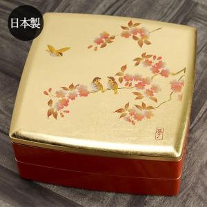 国産 木製 重箱 おせち 本漆塗 つづみ型 丸三段重 6寸 18cm 朱塗内すり