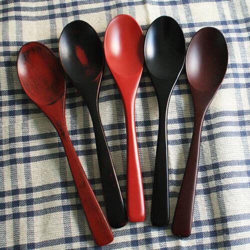 木製 スプーン カレースプーン 塗り 1本 メール便対応 カトラリー 木  和食器 和風 食器 雑貨