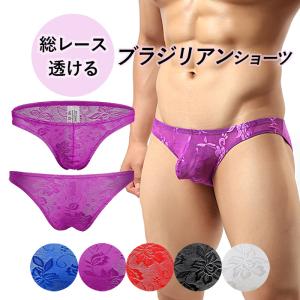 ブラジリアン メンズ ビキニ ブリーフ 総レース 透ける