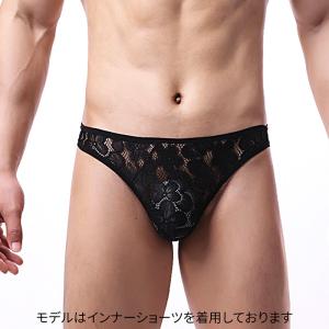 Tバック メンズ 透ける 花柄 総レース サイ...の詳細画像1