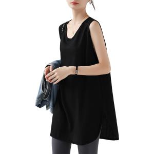 ワッフル生地 レディース ロングタンクトップ ...の詳細画像1