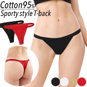 Tバック レディース ショーツ 綿 紐パン 幅広...の商品画像