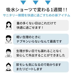 吸水型 吸収 サニタリーショーツ パンツ 生理...の詳細画像2