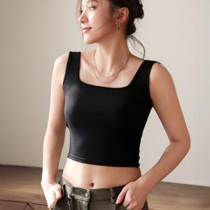 ブラトップ クロップド丈 カップ付き バックク...の詳細画像1