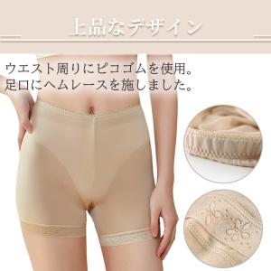 シルク100% レディース ヘムレース ショー...の詳細画像5