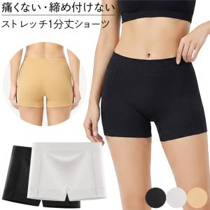 ショーツ レディース ボクサーパンツ ボックスショーツ クロッチ綿100% 1分丈 伸縮性 伸びる ツルツル さらさら 大きいサイズ インナー ブラック rs-056