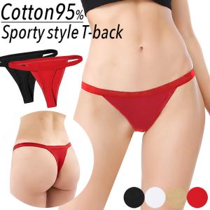 Tバック レディース 綿95% 紐パン 幅広ゴム...の商品画像