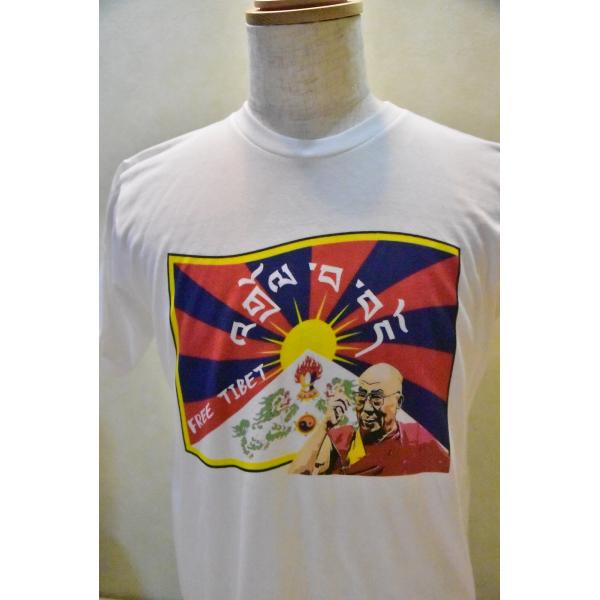ダライラマ14世猊下　フリーチベットTシャツ　FREE TIBET　チベット国旗　DALAI LAM...
