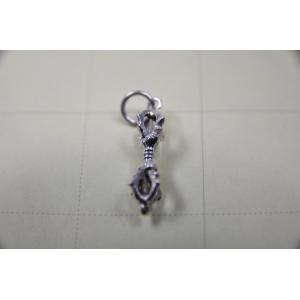 ヴァジュラ　金剛杵(五鈷杵)　ミニミニメタル仏具　ペンダントトップ　シルバー製【送料無料】