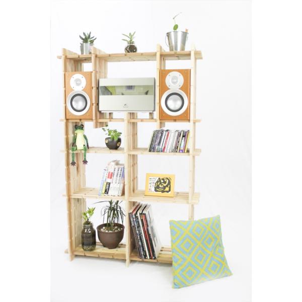 【木の組立家具・組手什ｋｕｄｅｊｕ】オーディオラック