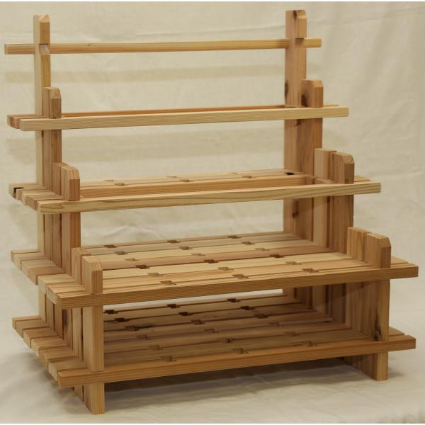 【木の組立家具・組手什ｋｕｄｅｊｕ】絵本ラック小（面取・組立済み）