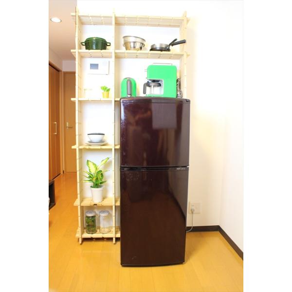 【木の組立家具・組手什ｋｕｄｅｊｕ】冷蔵庫ラックスリム
