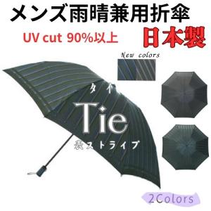 傘 槇田商店 USED品 Tie Plain×Stripe 甲州織 高級 木製手元 ブラウン