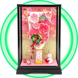 かわいいつまみ細工羽子板の入ったちっちゃなケース