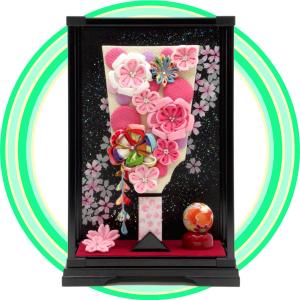 かわいいつまみ細工羽子板の入ったちっちゃなケース