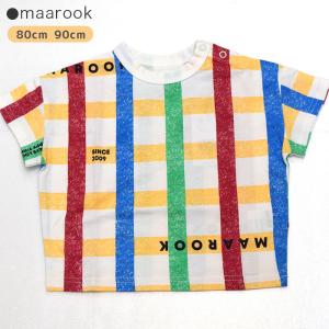 マルーク 天竺アートチェックTシャツ 80cm 90cm シロ maarook｜kasaman