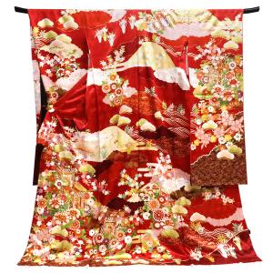 15%OFFあり 振袖 仕立て付き 十日町有名染匠 赤色 