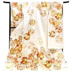 振袖 セット 未仕立て 仮絵羽 赤 レッド 菊 梅 竹笹 花 正絹 西陣織