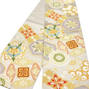 西陣織 袋帯 単品 お仕立て上がり「黒色 七宝花文」河合美術織物