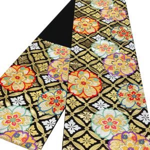 NISHIORI 西陣 帯 袋帯【花柄 ブラック 黒 ゴールド 桜】 西陣織 お