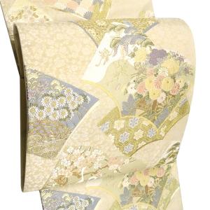 袋帯 正絹 六通柄 未使用 仕立て付き フォーマル 六通 西陣織 ゴールド