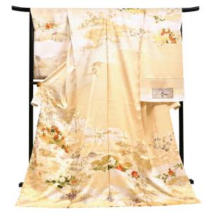 大喜百花訪問着 青柳謹製訪問着　トールサイズ花柄 茶色とベージュ裄丈68.5 楽天市場】平和屋本店□極上 十日町 名門青柳高級ブランド 大喜