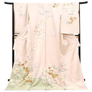 仕立て上がり 訪問着 単品 桂由美 「一斤染 山霞に花紋」 正絹 着物