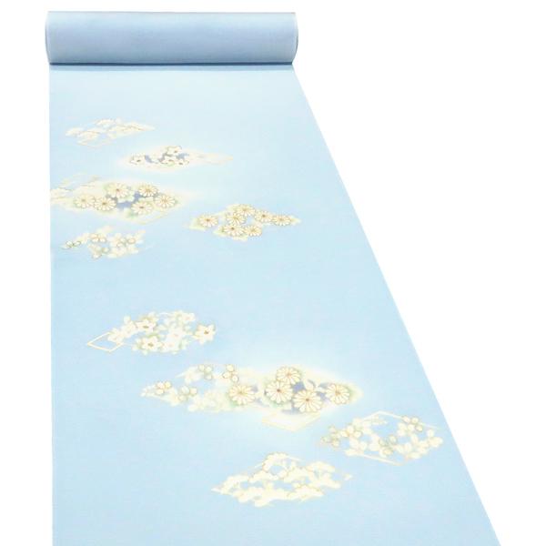 15%クーポンあり 絽夏付下訪問着 水色 十日町老舗染元 仕立て付き 新品 販売 購入 正絹 花菱 ...