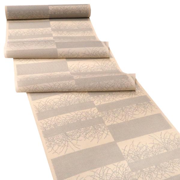 15%クーポンあり 白新染織 越後夏大島物語 夏紬 仕立て付き ベージュ 白川貞夫 正絹 着物 夏紬...