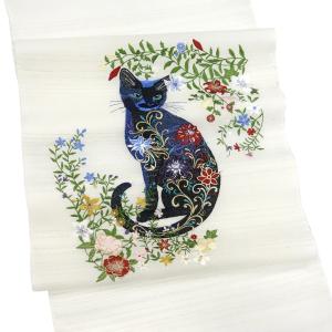 20%OFFセール 塩瀬名古屋帯 一富司 仕立て付き 正絹 黒 染め帯 京