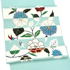 塩瀬名古屋帯 一富司 仕立て付き 正絹 黒 染め帯 京友禅染め 新品 九寸