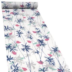 平和屋着物＊夏物　ファッションデザイナー　KENZO KIMONO　高田賢三　浴衣　反物　着尺　朝顔　アサガオ　黒地　綿　未使用　DABC1355zzz 平和屋着物∴夏物 浴衣 反物 着尺 KENZO 高田賢三 魚 綿 逸品 未使用