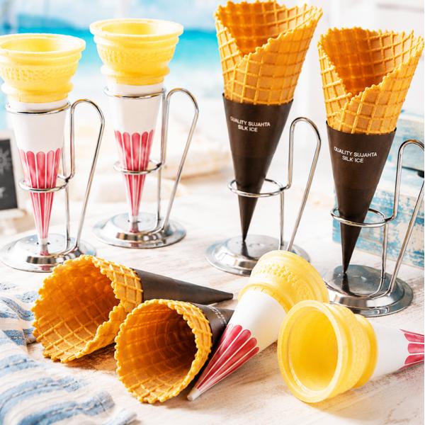 菓子工房華もも　送料無料　ソフトクリームコーン10個＆ワッフルコーン10個セット　アイス　ジェラート...