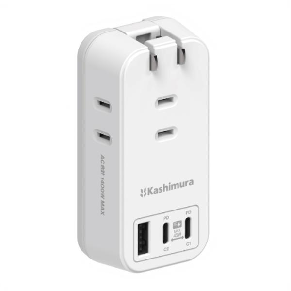 AC充電器 Type-C 2ポート 45W PD高速充電/リバーシブルUSB-A 1ポート/3コンセ...