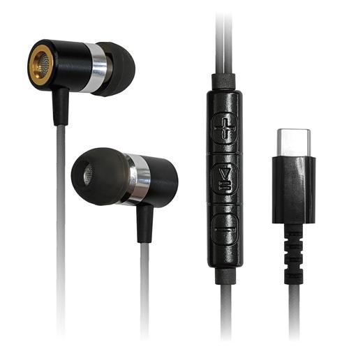 ボリューム＆スイッチ付ステレオイヤホンマイク （Type-C端子）(AE223)