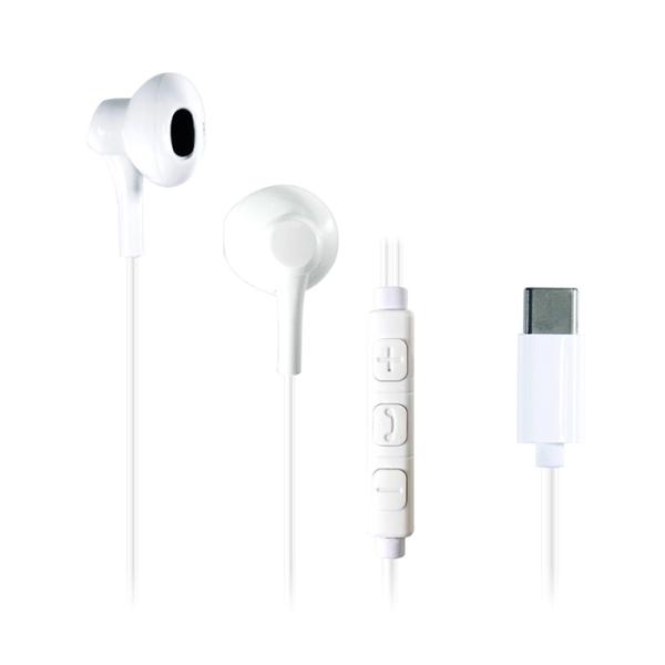 インナーイヤータイプ。ボリューム＆スイッチ付ステレオイヤホンマイク （Type-C端子）(AE228...
