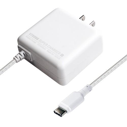 断線に強い! AC充電器ストレート1m 3A ホワイト【Type-C】(AJ553)