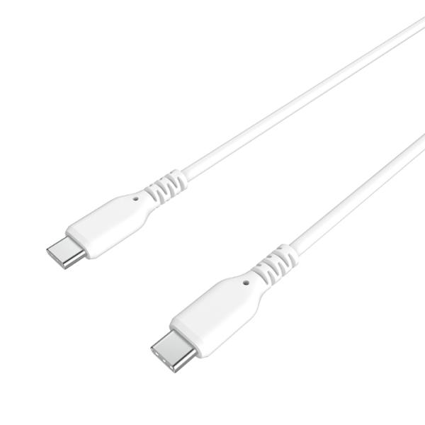 高耐久/断線保証18ヶ月 USB充電＆同期ケーブル 1.2m ホワイト シリコーン素材【Type-C...