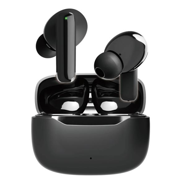 Bluetooth5.0 完全ワイヤレス ステレオイヤホン 外音取込/ANC 充電ケース付【ブラック...