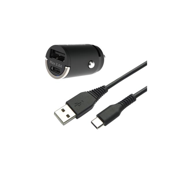 最大3A出力 リバーシブルUSB 2ポート DC充電器 【充電用ケーブル付】(DC043)