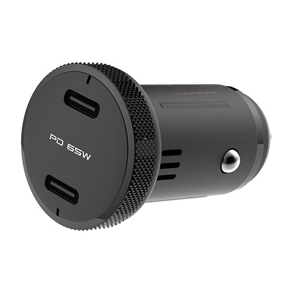 最大65W出力 USB PD規格対応 USB-C 2ポート DC充電器(DC062)