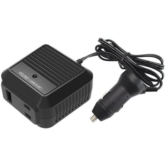 DC/ACインバーター　車内で使えるACコンセント80W+USB出力2.4A付【セパレート】(KD1...