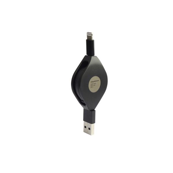 USB充電＆同期ケーブル リール式 80cm 強靭タイプ【Lightning】(KL125)