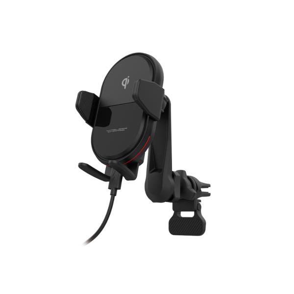 ワイヤレス充電機能付　自動開閉ホルダー　ロングアーム　エアコン取付(KW29)