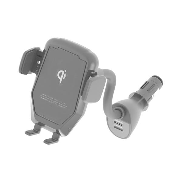 ワイヤレス充電・電動式ホルダー　挿すだけですぐに使えるDCソケット取り付けタイプ(KW31)